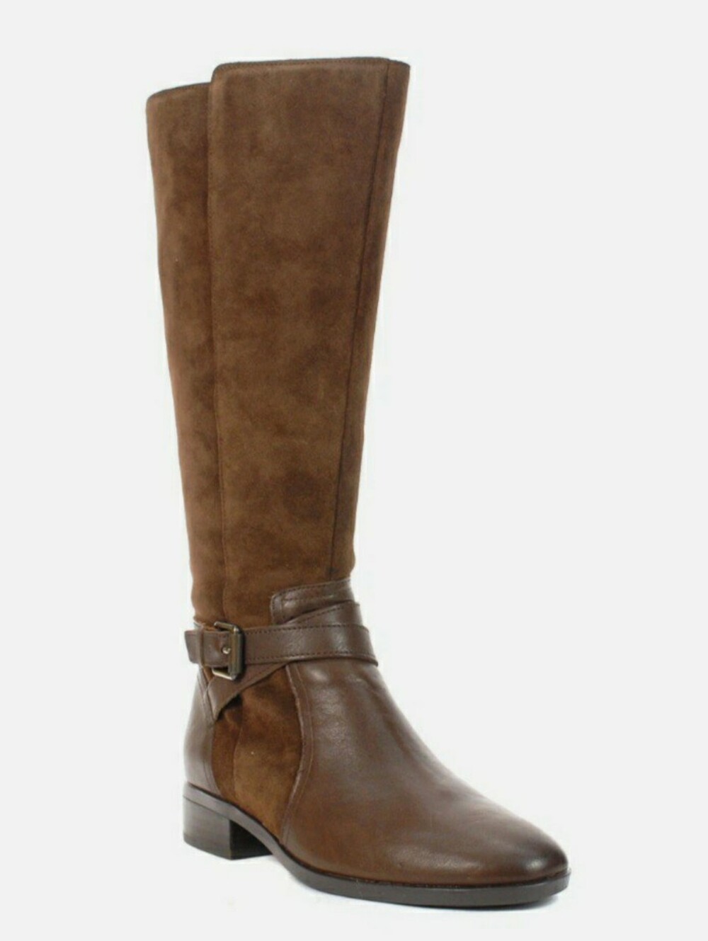Natralizer Rena Chocolate Tall Wide Calf  Leather & Suede Boots 8.5